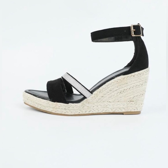 Ankle Strap Espadrille Faux Suede Wedge Sandals - Picture 4 of 5